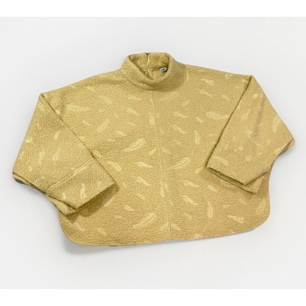 Zara Feather Boucle Cape Sleeve Sweater Women's Size Large